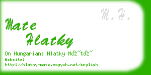 mate hlatky business card